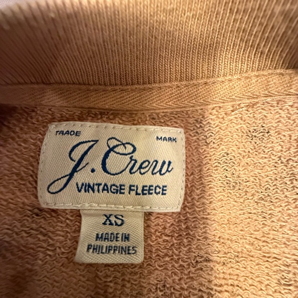 J. Crew Vintage Fleece Leopard Print Tan/Brown Crewneck Crop Sweatshirt XS - Picture 6 of 8